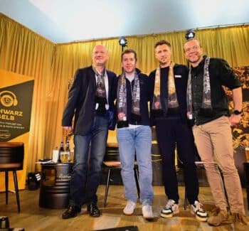 Schwarz-Gelb-Livetalk im Gasthof Dresden-Weißig mit Sportchef Sören Gonther und Kommentator Marco Hagemann